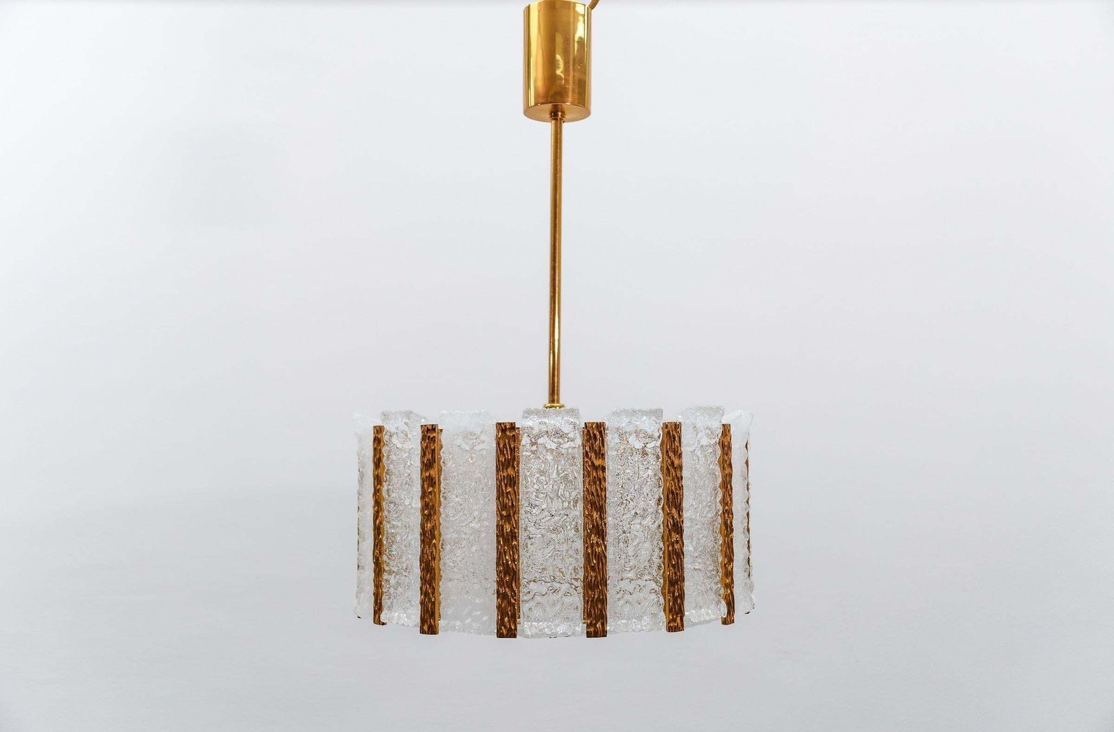 Elegant Ice Glass And Bronze Chendelier By J.T. Kamlar Franken Kg, 1960s Austria photo furniture