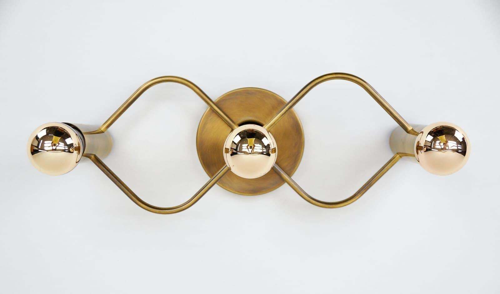 Set Of Sculptural Ceiling And Wall Light Flush Mount Chandelier By Leola, 1960s photo for sale