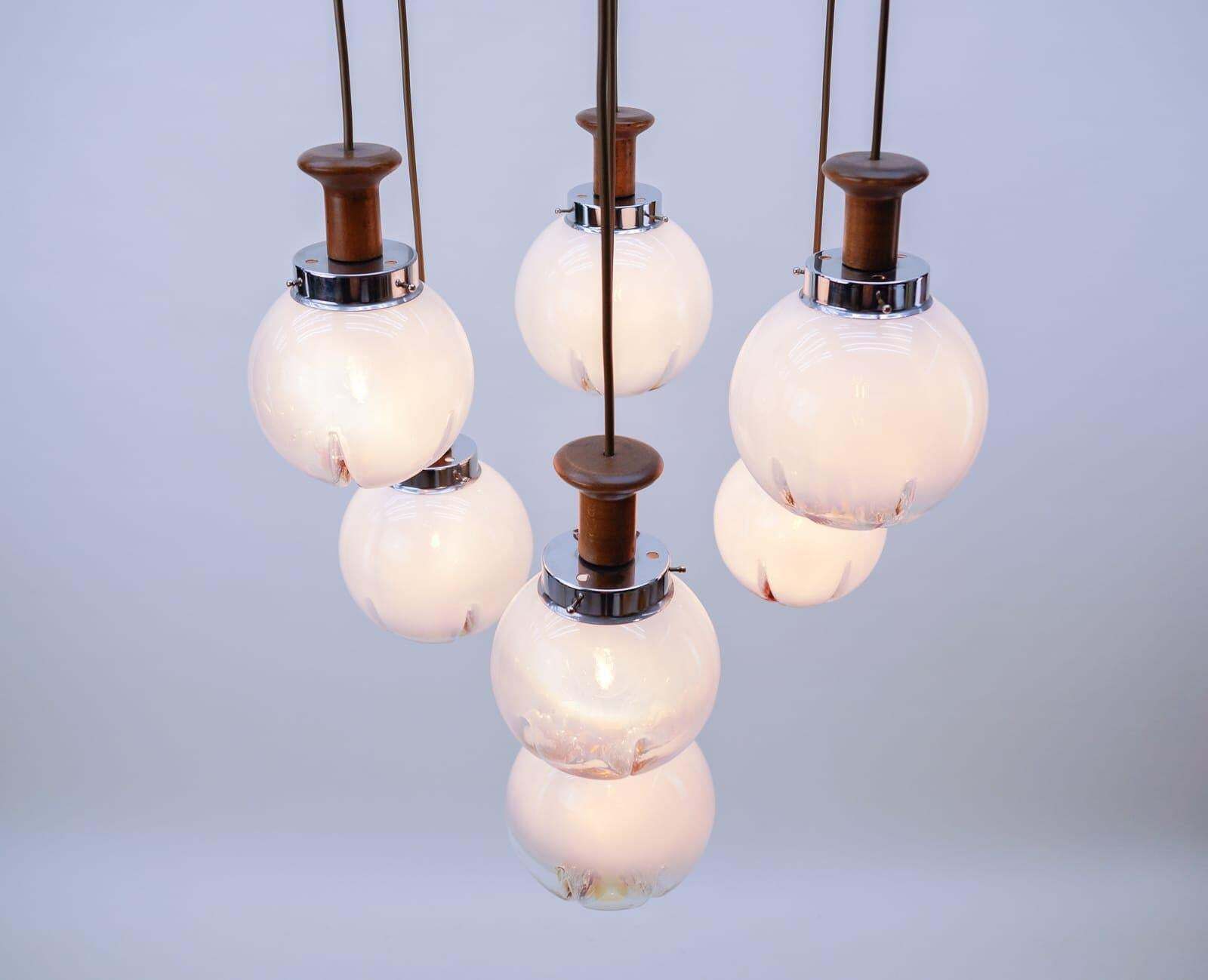 Very Rare Mazzega Murano Glass Cascading Lamp From Italy, 1960s photo 1529.0