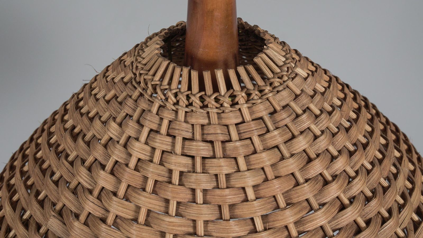 photo furniture Lovely Mid Century Modern Wicker Pendant Light, 1960s