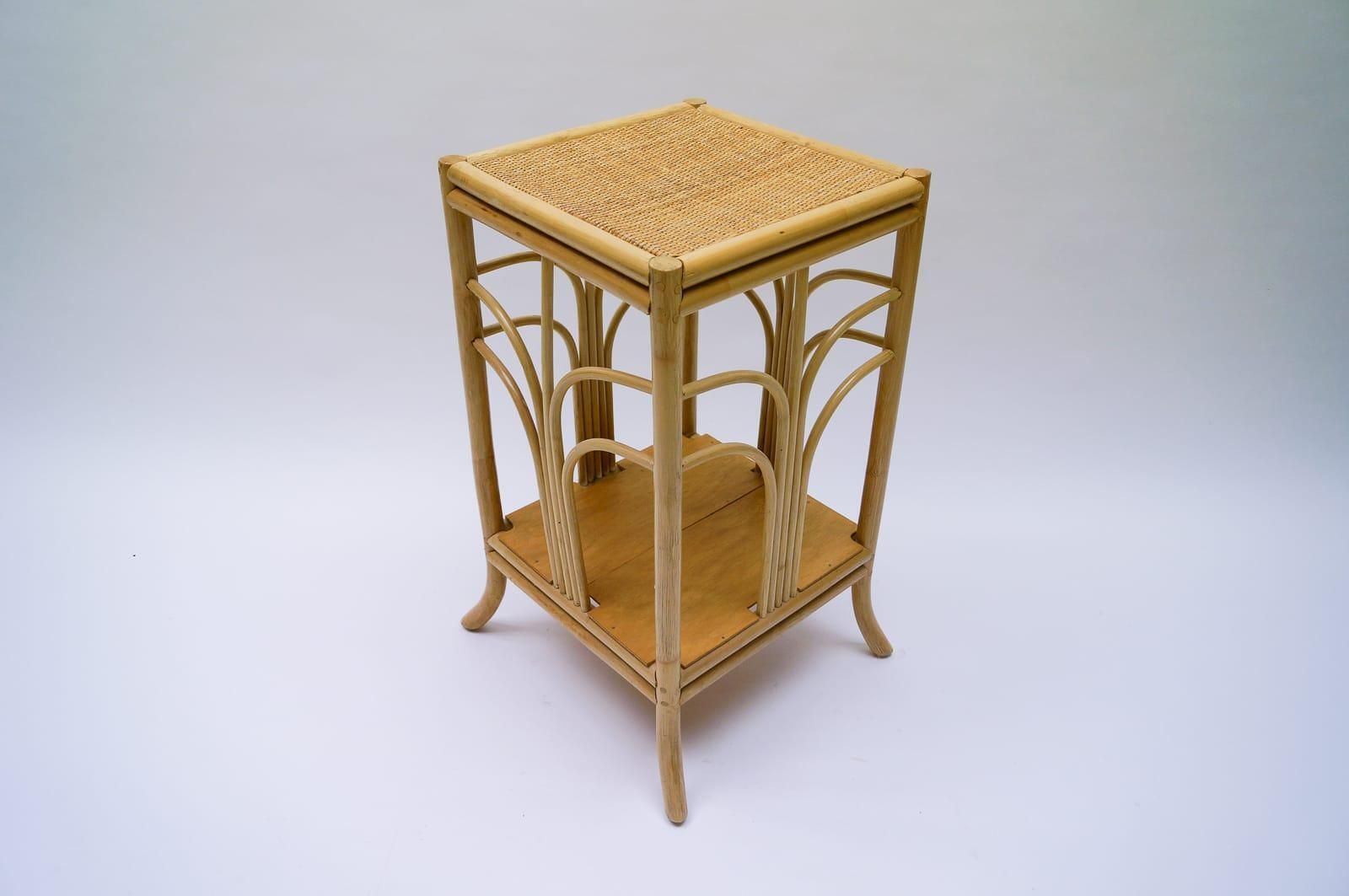 Elegant Mid Century Modern Italian Bamboo And Rattan Flower Stand photo furniture