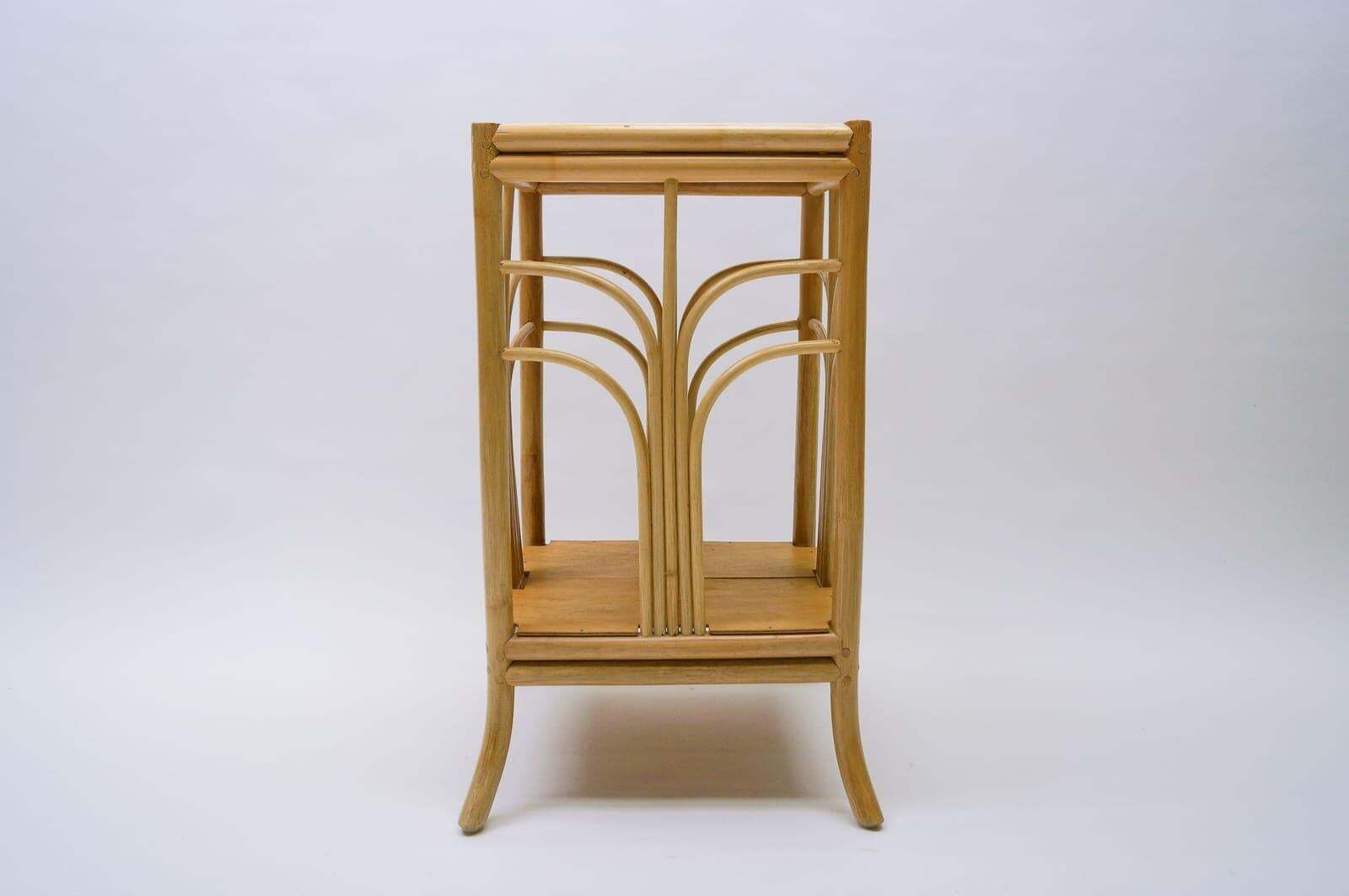 Elegant Mid Century Modern Italian Bamboo And Rattan Flower Stand photo Home Decor