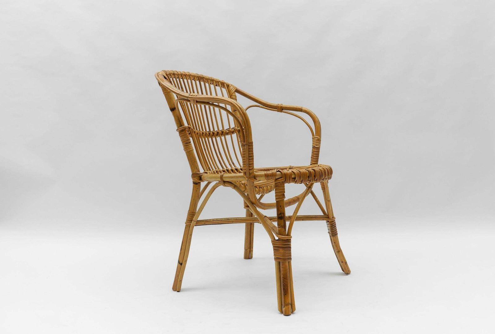photo furniture Set Of Four Italian Rattan/Bamboo Armchairs, 1960s