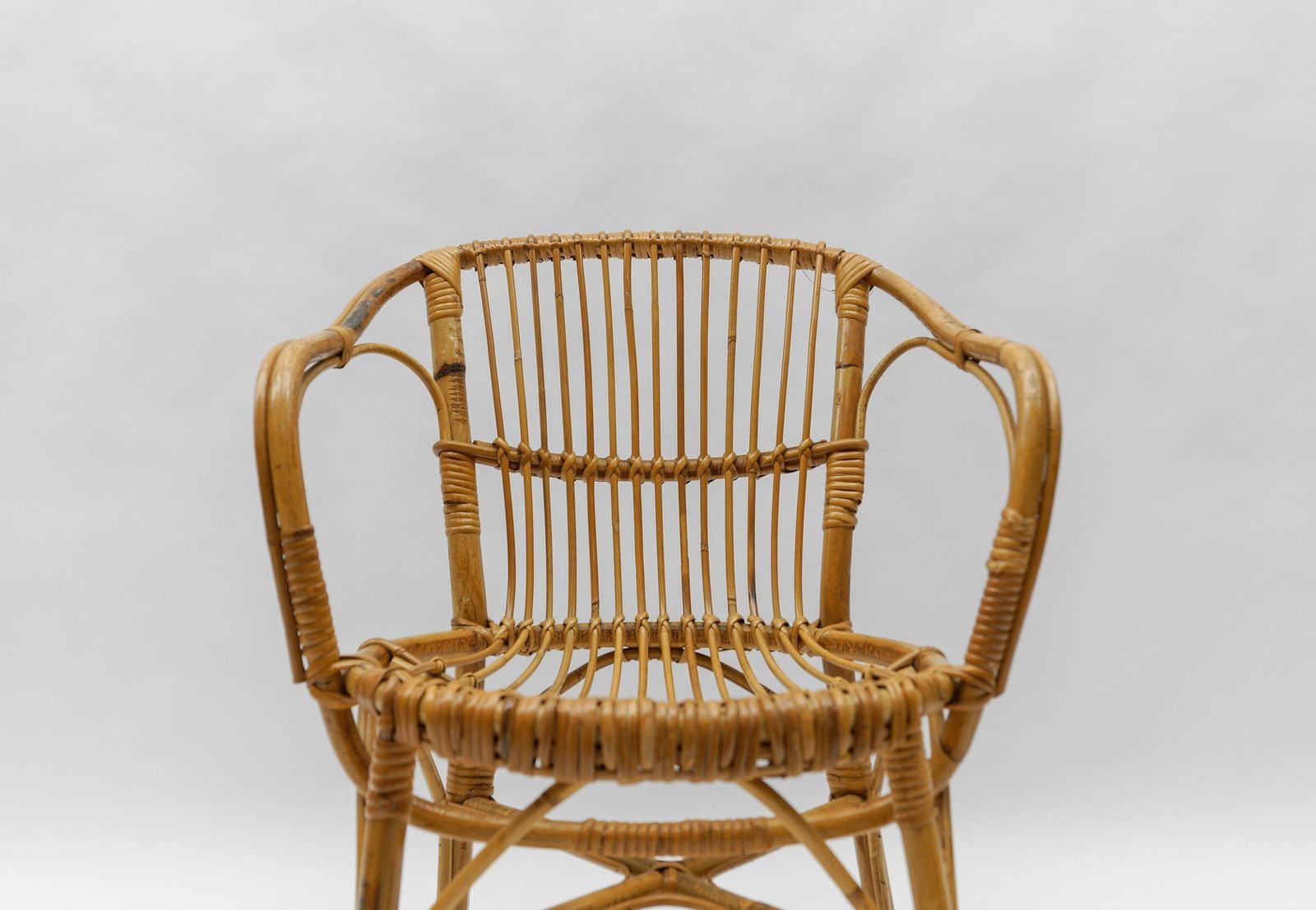 photo for sale Set Of Four Italian Rattan/Bamboo Armchairs, 1960s