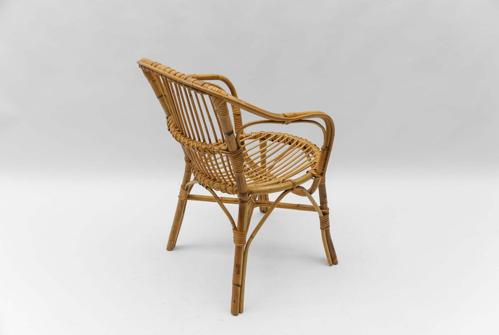 1360.0 Set Of Four Italian Rattan/Bamboo Armchairs, 1960s photo