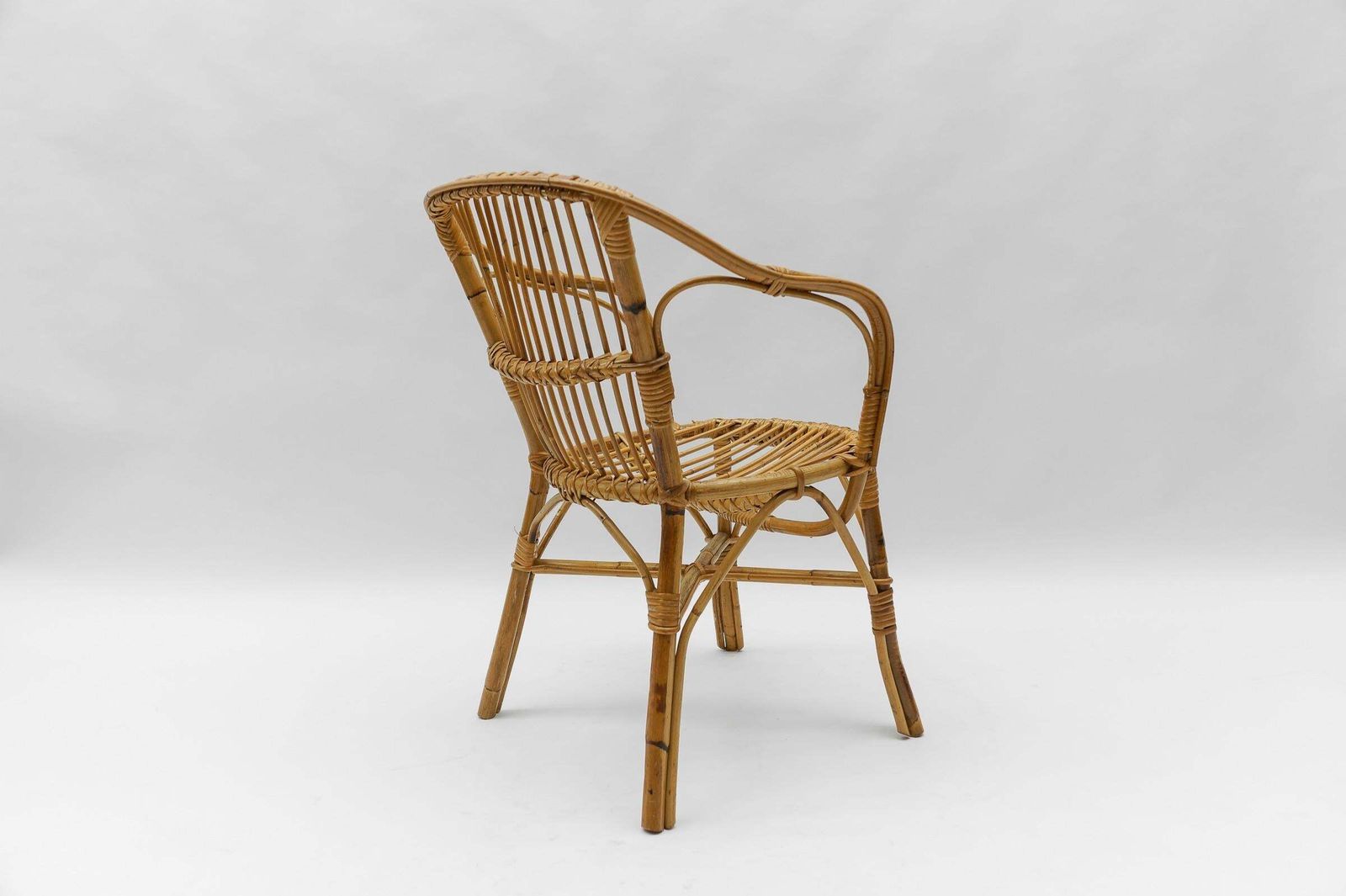 photo vinterior Set Of Four Italian Rattan/Bamboo Armchairs, 1960s