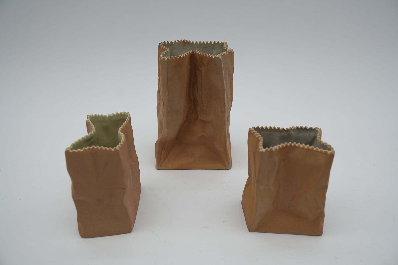 Set Of 3 Paper Bag Vases By Tapio Wirkkala For Rosenthal, Germany, 1960s photo Home Decor