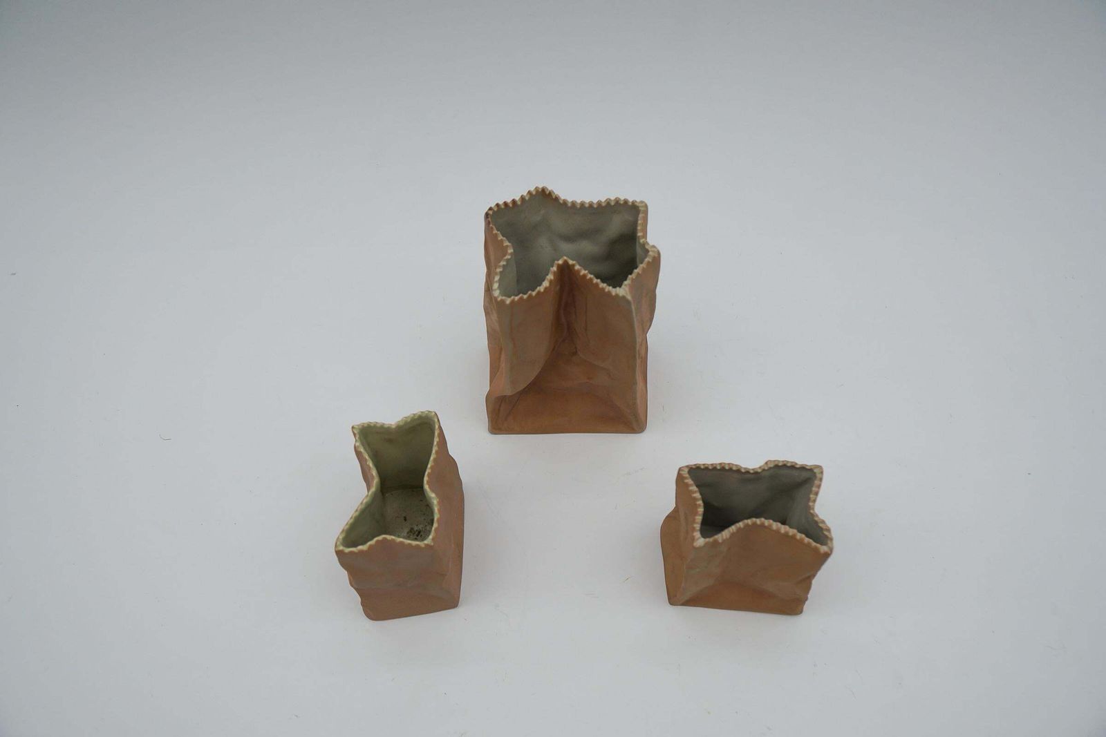 Set Of 3 Paper Bag Vases By Tapio Wirkkala For Rosenthal, Germany, 1960s photo buy