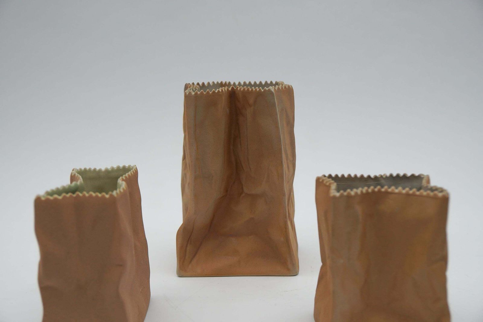 Set Of 3 Paper Bag Vases By Tapio Wirkkala For Rosenthal, Germany, 1960s photo vintage