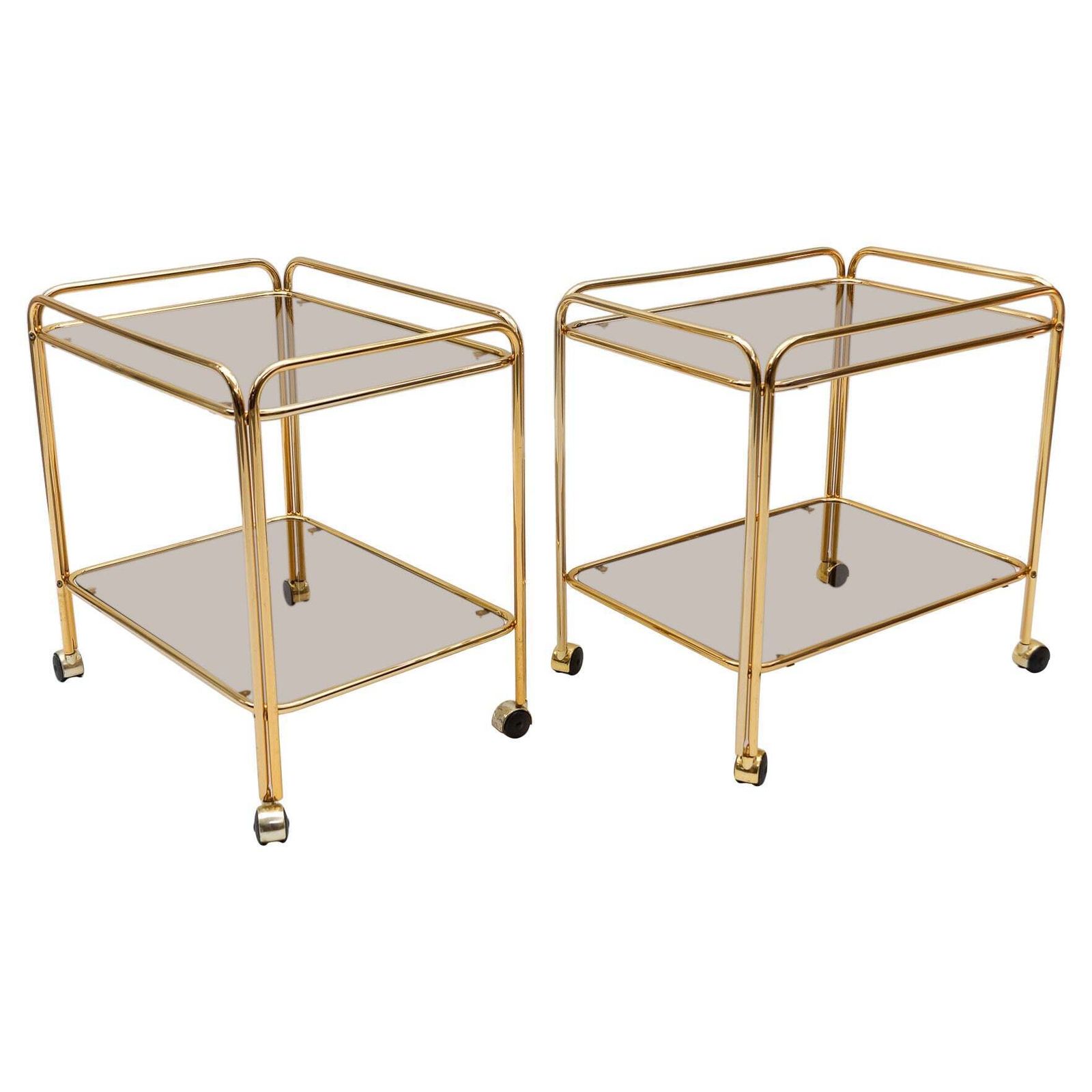Lovely Elegant Mid Century Modern Brass Bar Cart, 1960s, France