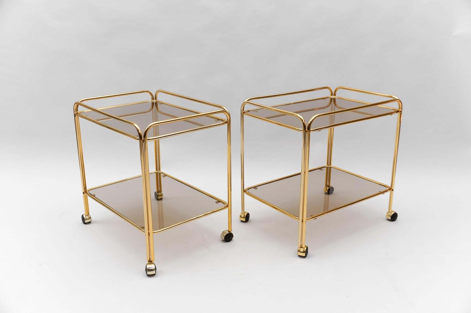 Lovely Elegant Mid Century Modern Brass Bar Cart, 1960s, France photo for sale