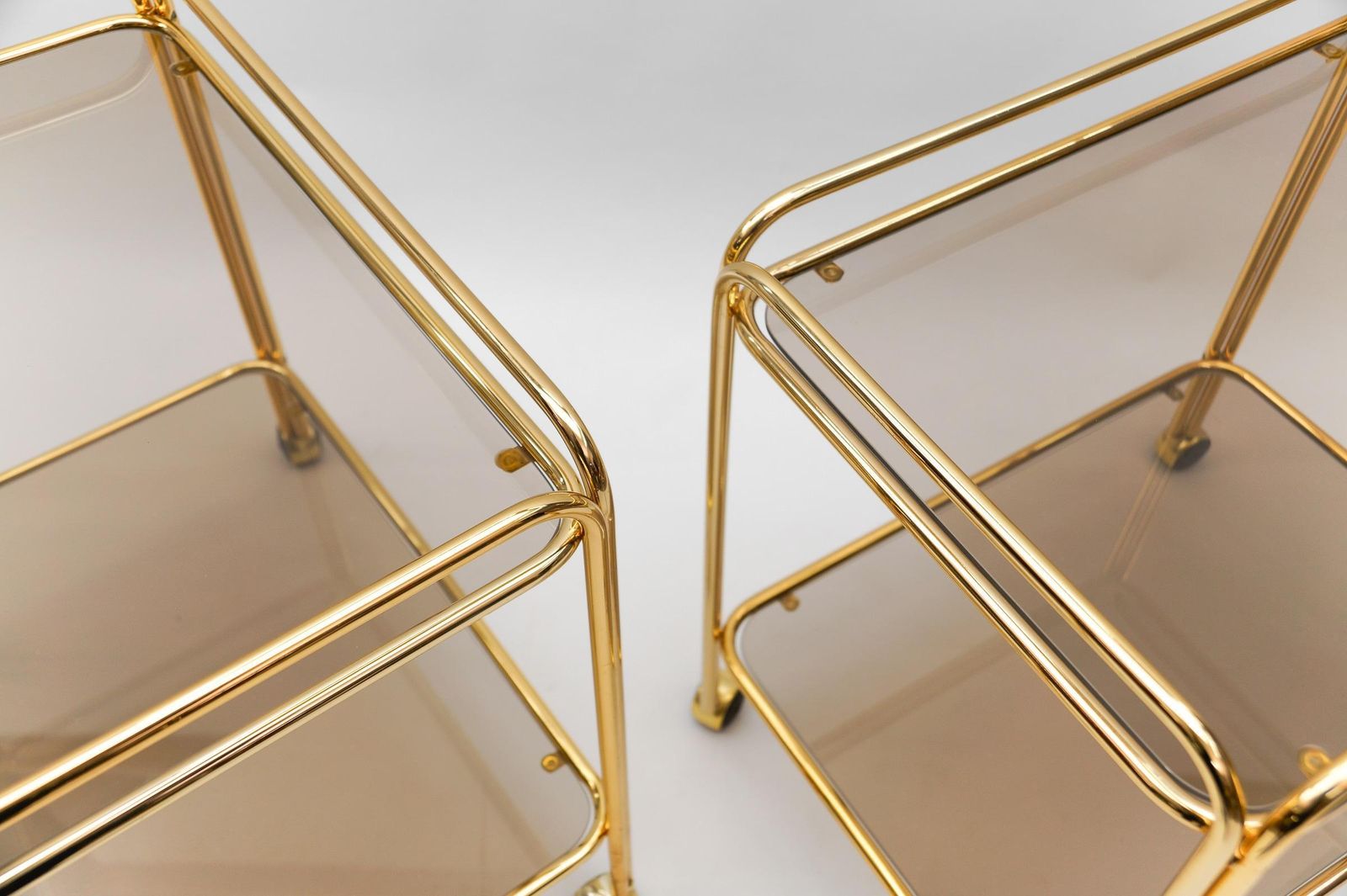 Lovely Elegant Mid Century Modern Brass Bar Cart, 1960s, France photo vinterior