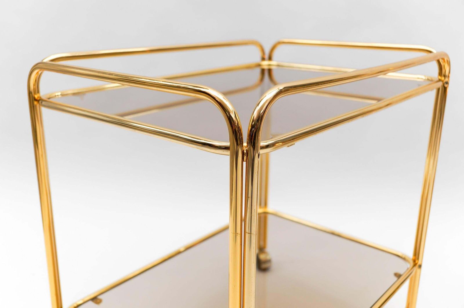 photo vinterior Lovely Elegant Mid Century Modern Brass Bar Cart, 1960s, France