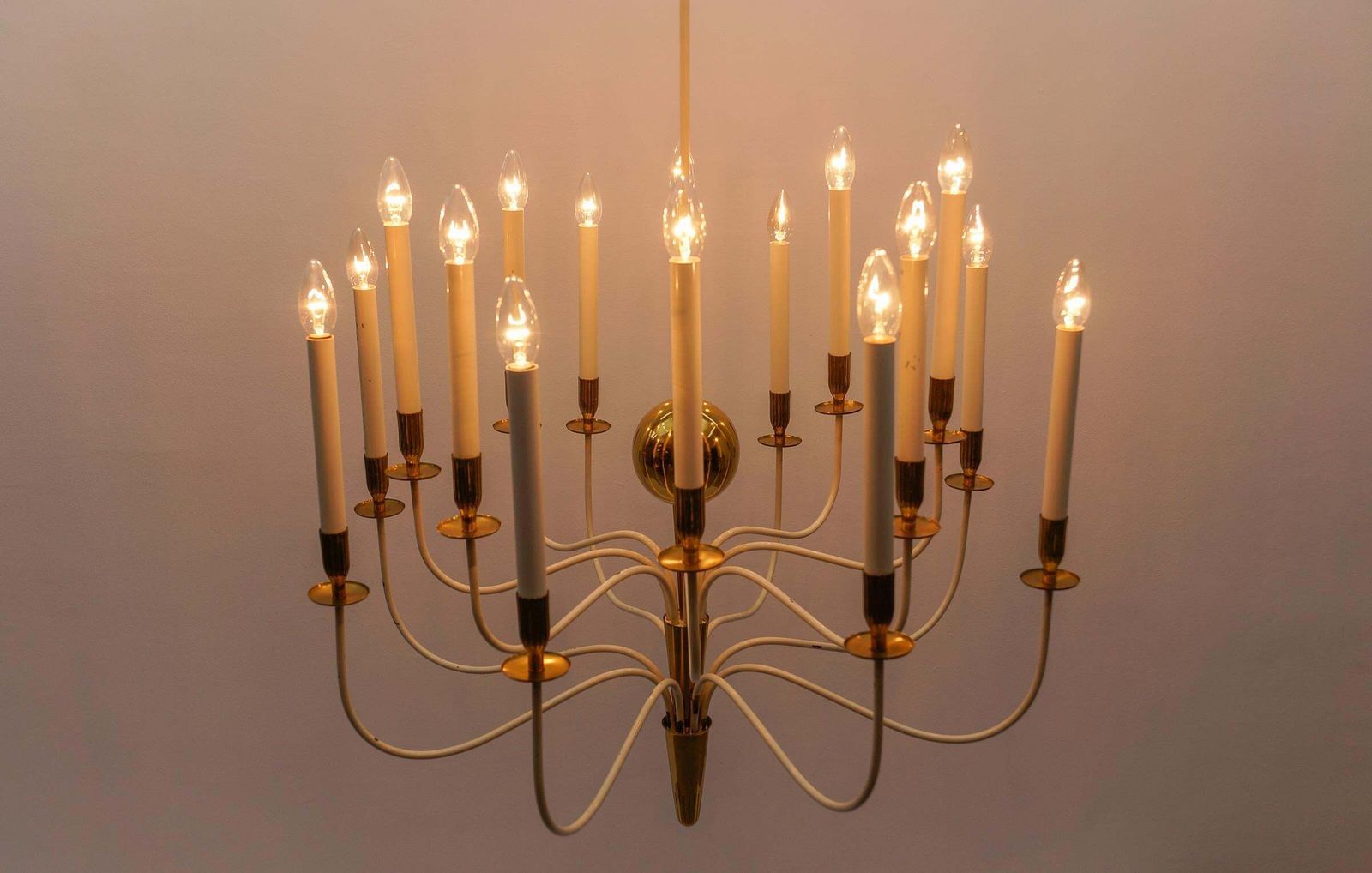 Amazing Huge Chandelier By Vereinigte Werkstätten München, 1950s Germany photo vintage
