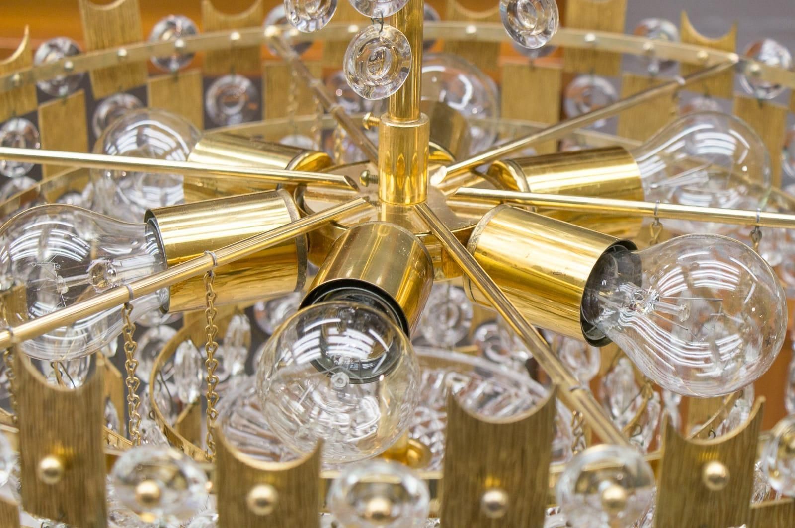 photo for sale Midcentury Jeweled Crystal Chandelier By Palwa 'Palme & Walter', 1960s