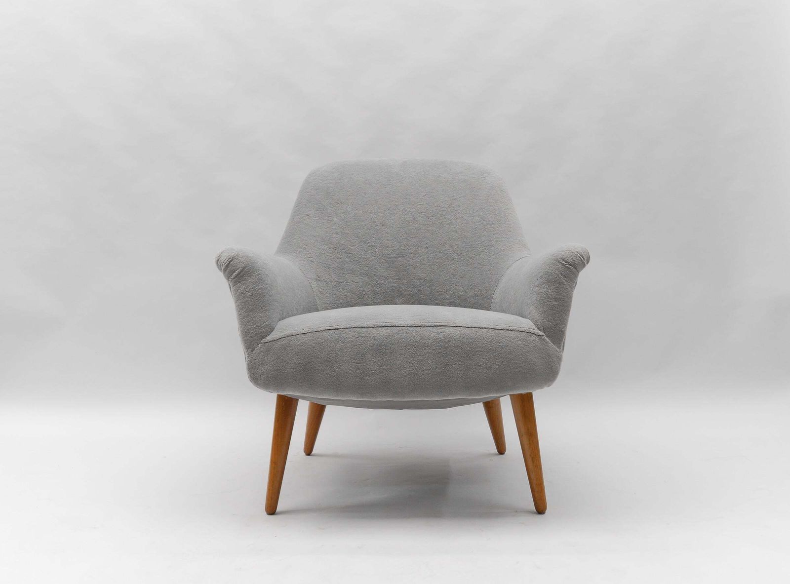 Mid Century Armchairs In Teddy Fabric, 1950s, Set Of 2 photo vinterior