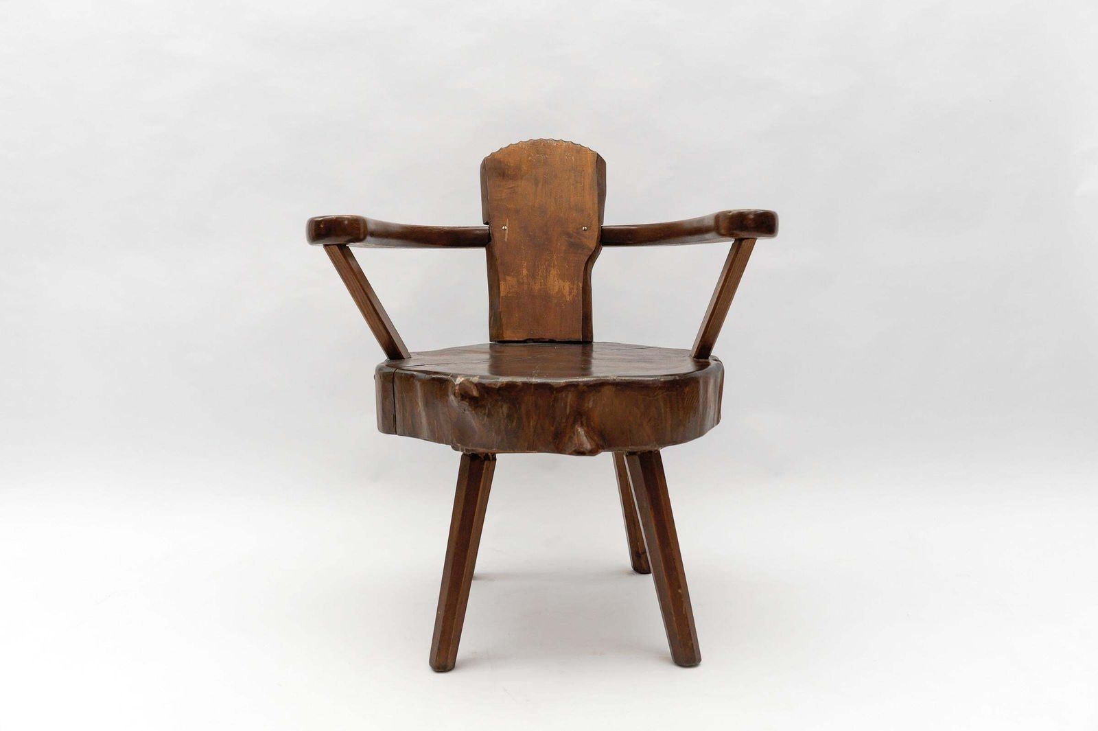 Mid Century Modern French Wooden Armchair, Pierre Chapo Attributed, 1960s photo furniture