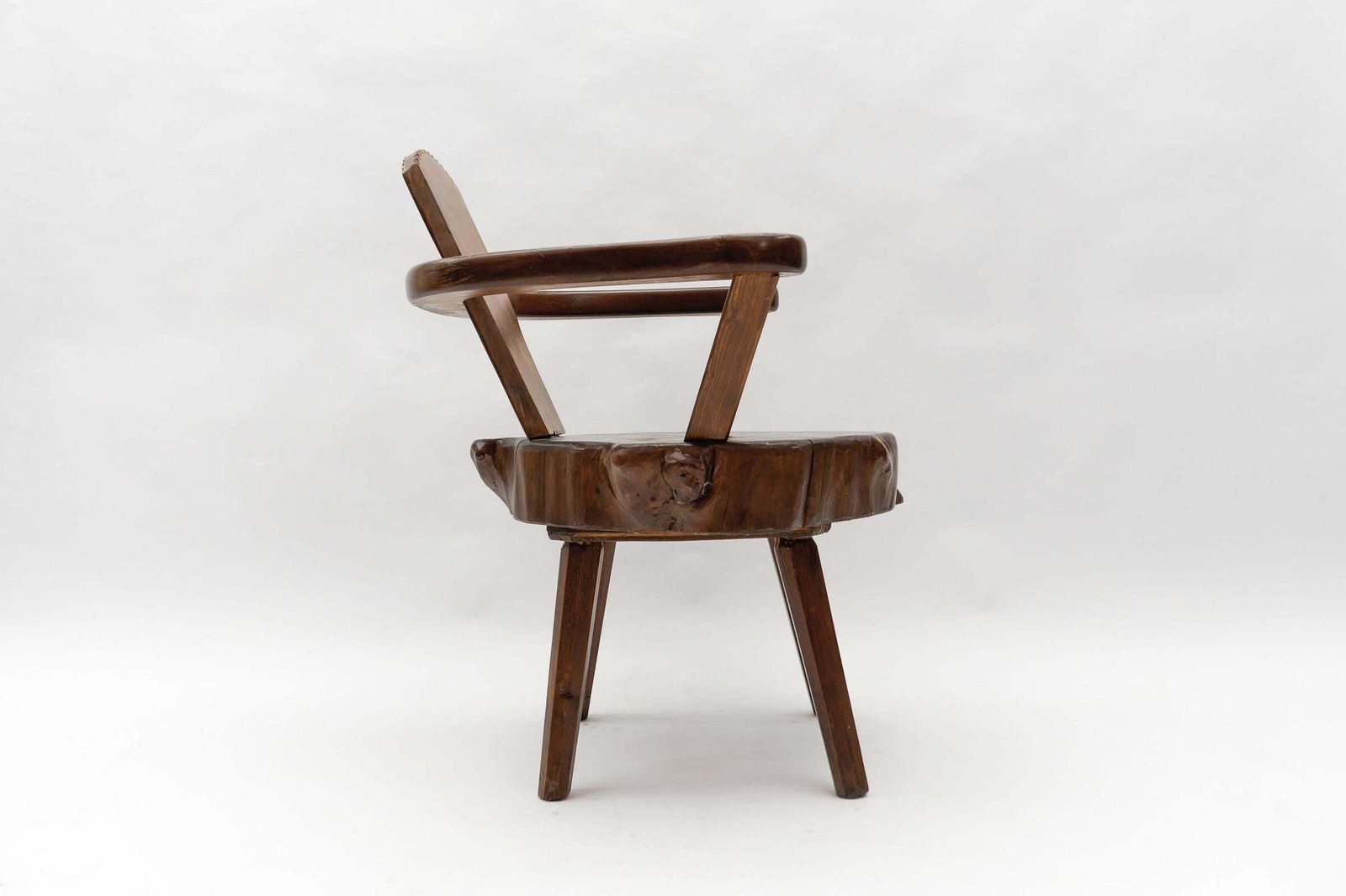 Mid Century Modern French Wooden Armchair, Pierre Chapo Attributed, 1960s photo 807.0