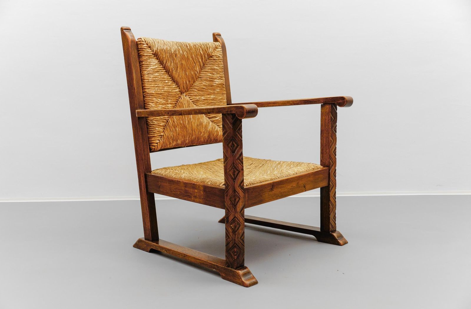 French Art Deco Wicker Armchair In The Style Of Francis Jourdain 1940s photo furniture