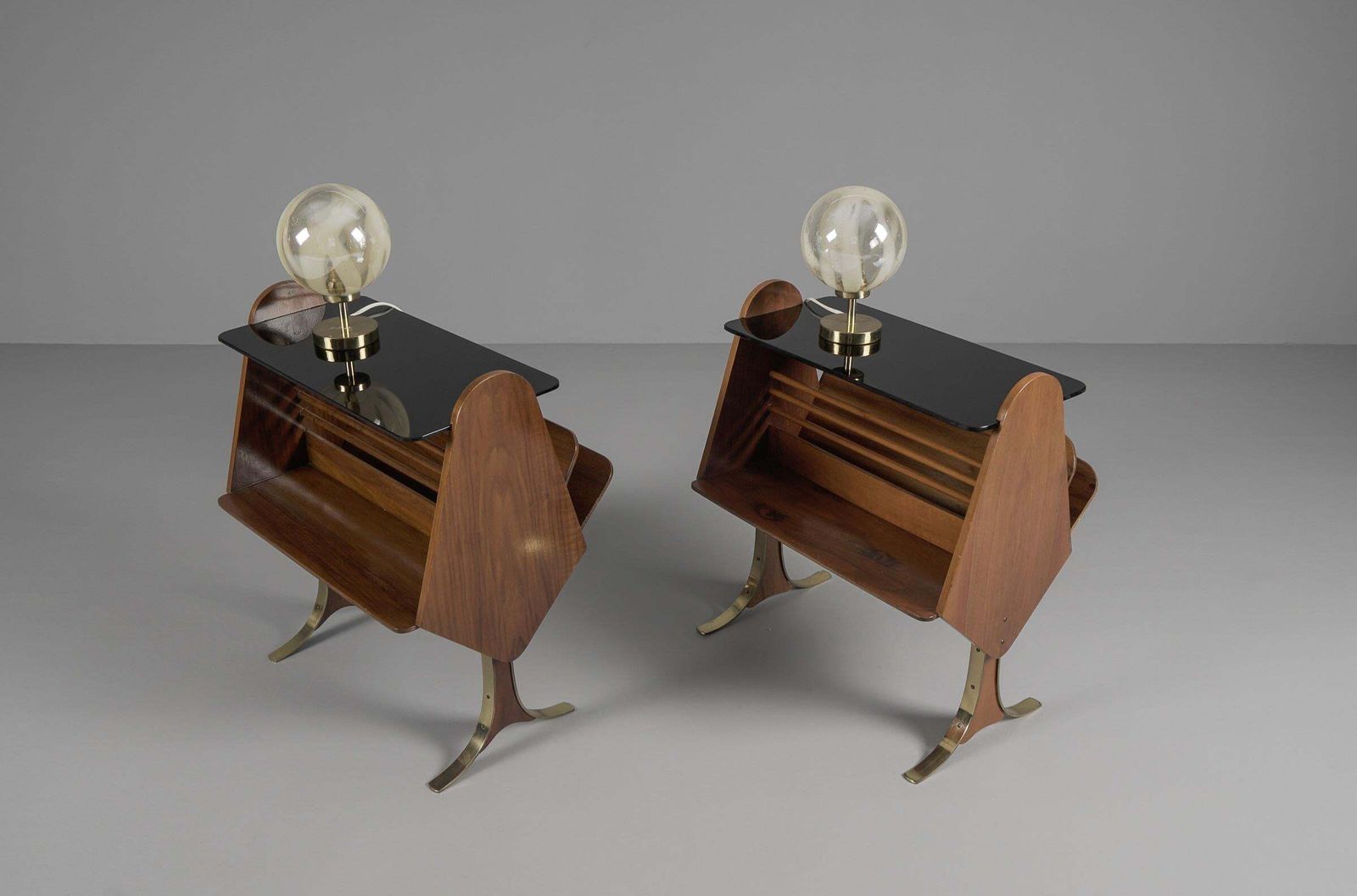 Furniture Filigree And Shapely Mid Century Modern Side Tables, 1950s photo