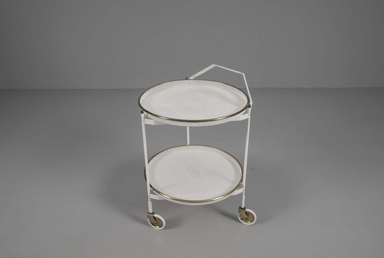 Mid Century Modern Bar Cart With Removable Trays In Mategot Style, France, 1950s photo 1062.0