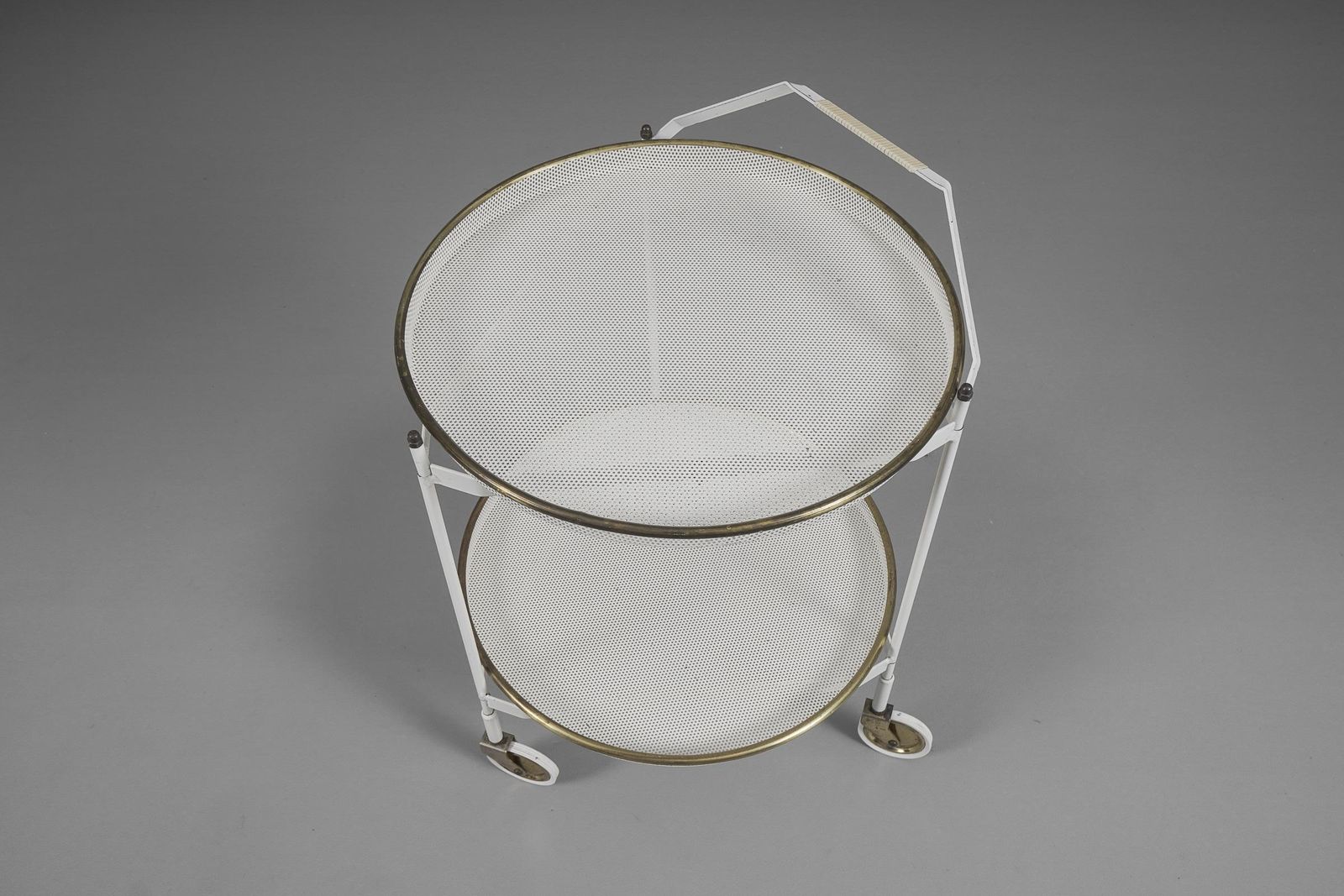 Mid Century Modern Bar Cart With Removable Trays In Mategot Style, France, 1950s photo buy