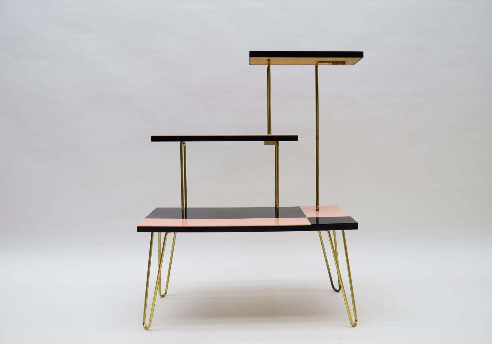 Mid Century Modern Brass Tubular Steel étagère / Flower Stand, 1950s/60s photo vinterior