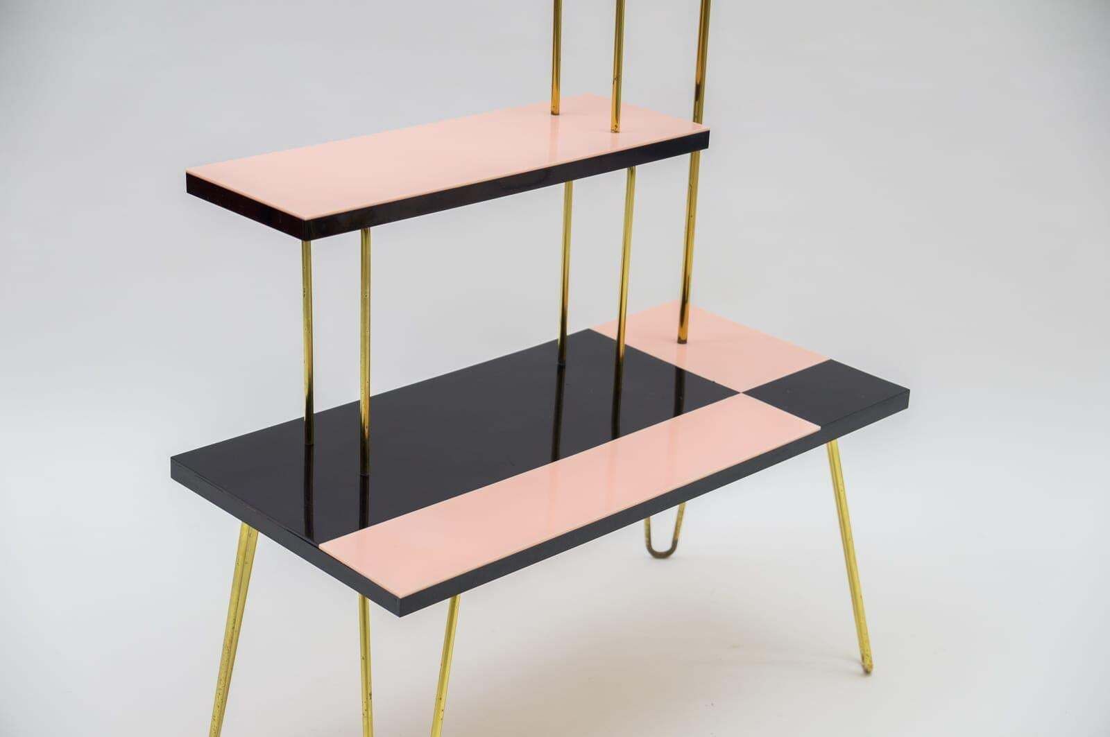 Mid Century Modern Brass Tubular Steel étagère / Flower Stand, 1950s/60s photo vintage
