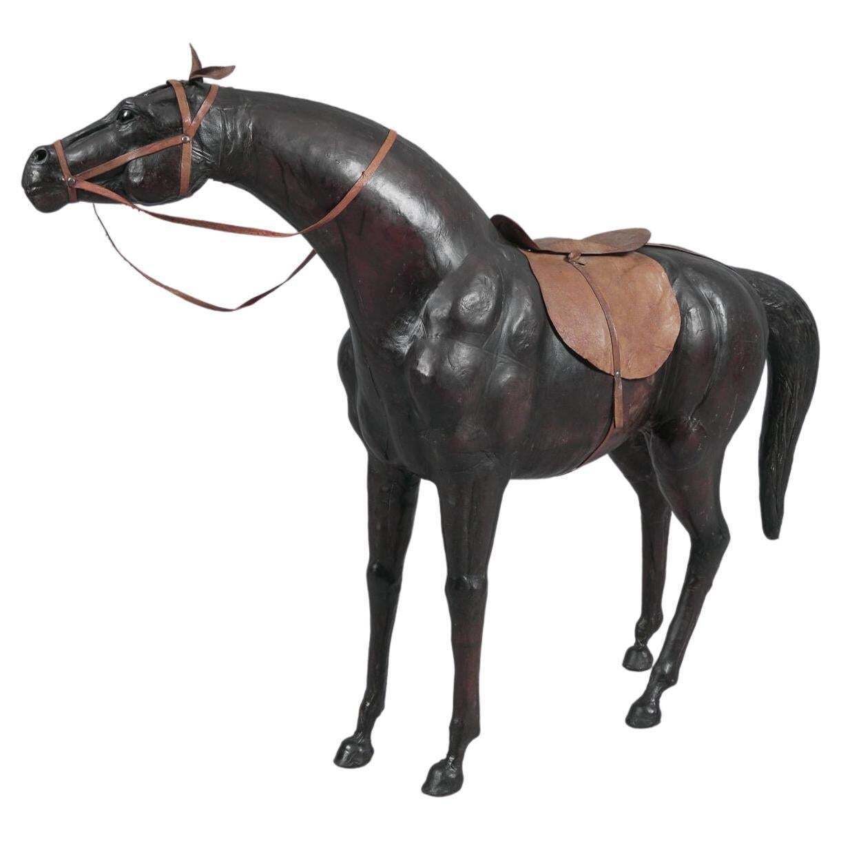 Extremely Rare, Huge Lifelike Horse Made Of Leather, 1960s