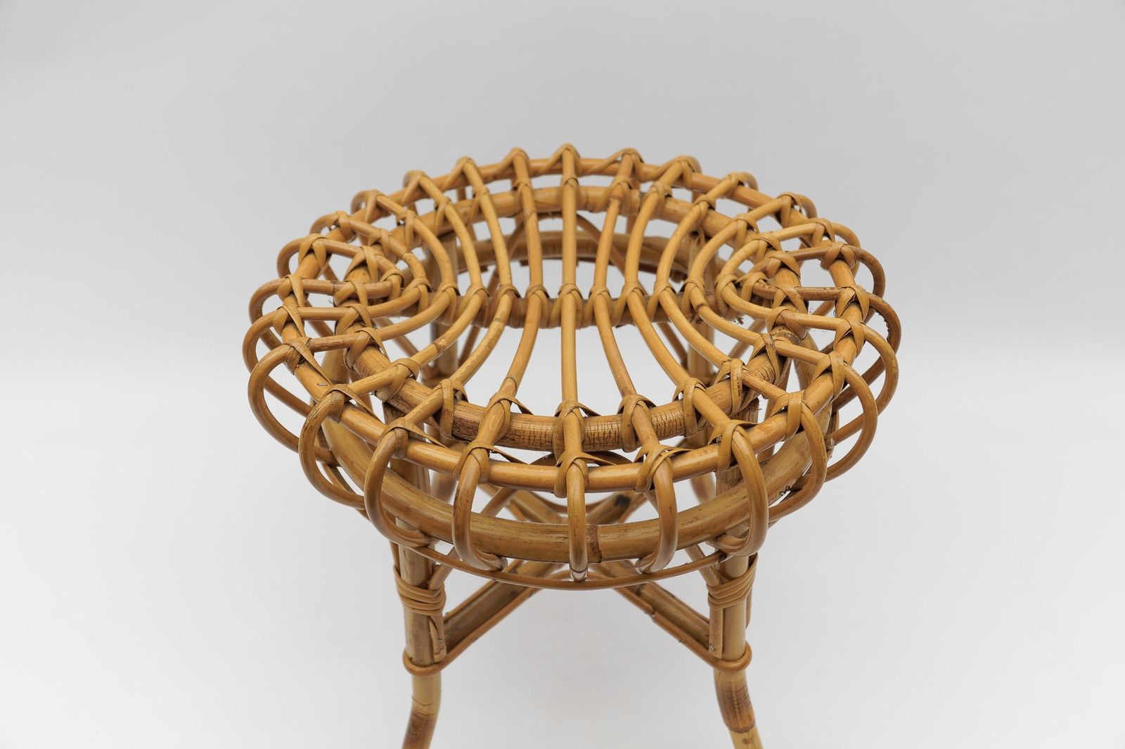 Lovely Bamboo Stool By Franco Albini, 1950s Italy photo Furniture