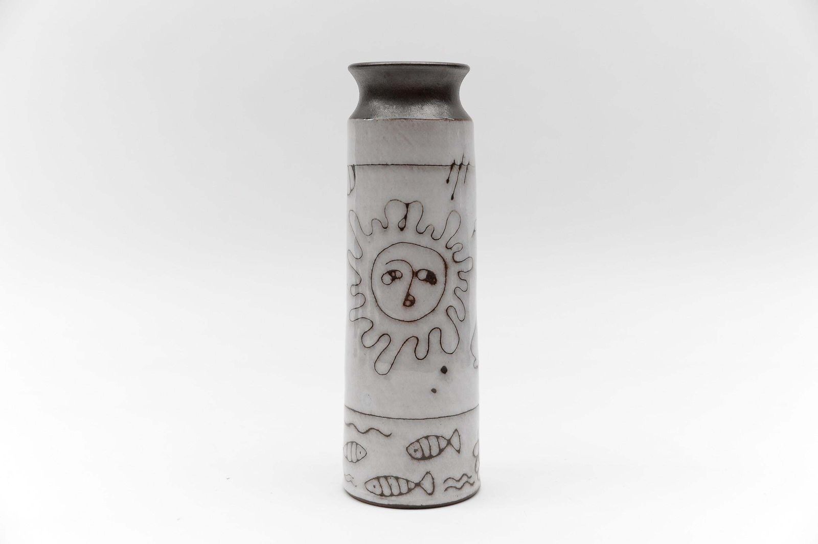 Studio Ceramic "Summer Time" Sun And Birds Vase By Wilhelm & Elly Kuch, 1960s photo Home Decor