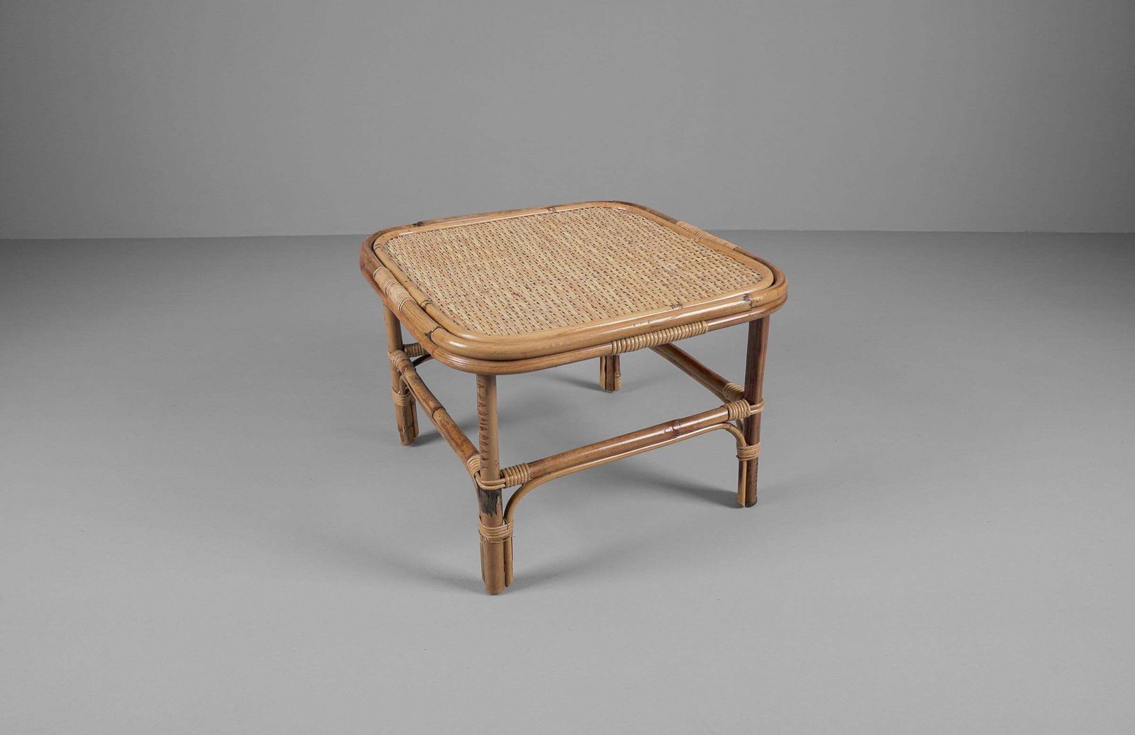 Bamboo, Rattan & Wicker Squared Coffee Table, 1960s, Italy photo buy