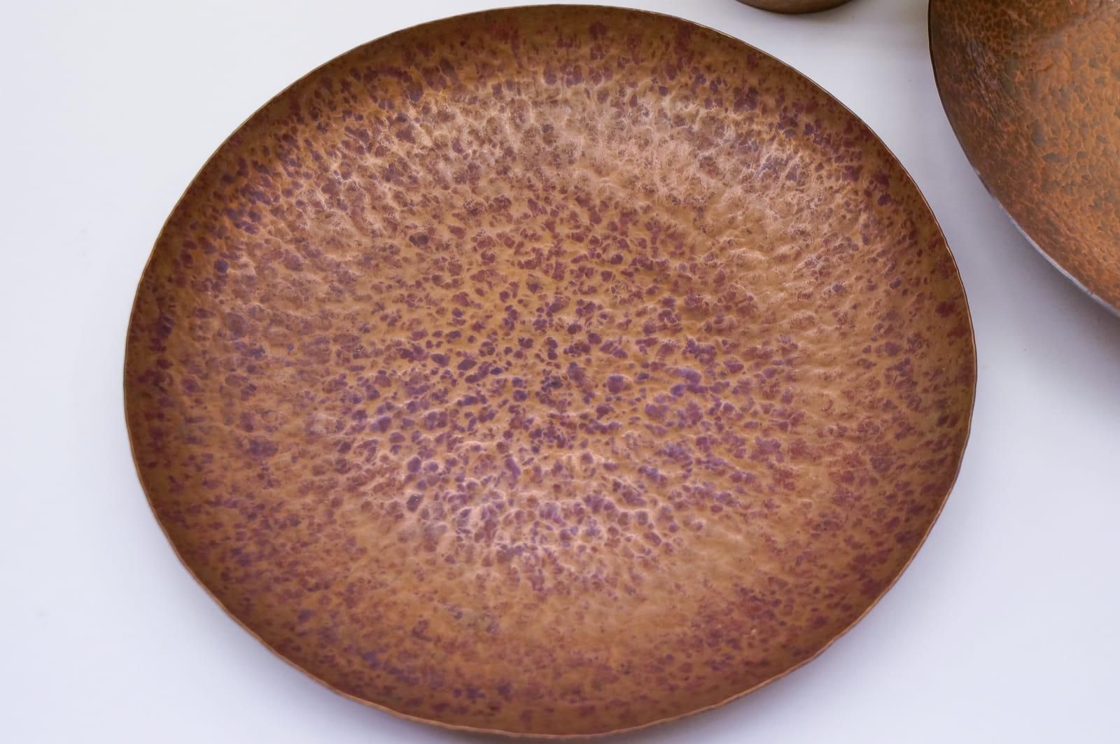 photo furniture Set Of Two Unique Copper Hand Beaten Bowls And One Vase By Bunge, Germany, 1950s