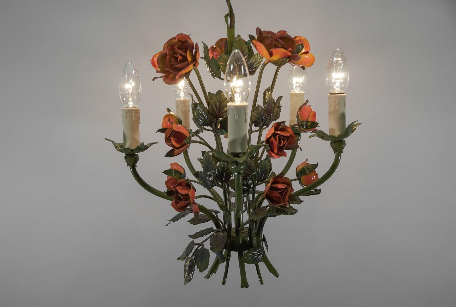 Lovely Mid Century Modern Florentine Hanging Lamp, 1960s Italy photo vinterior