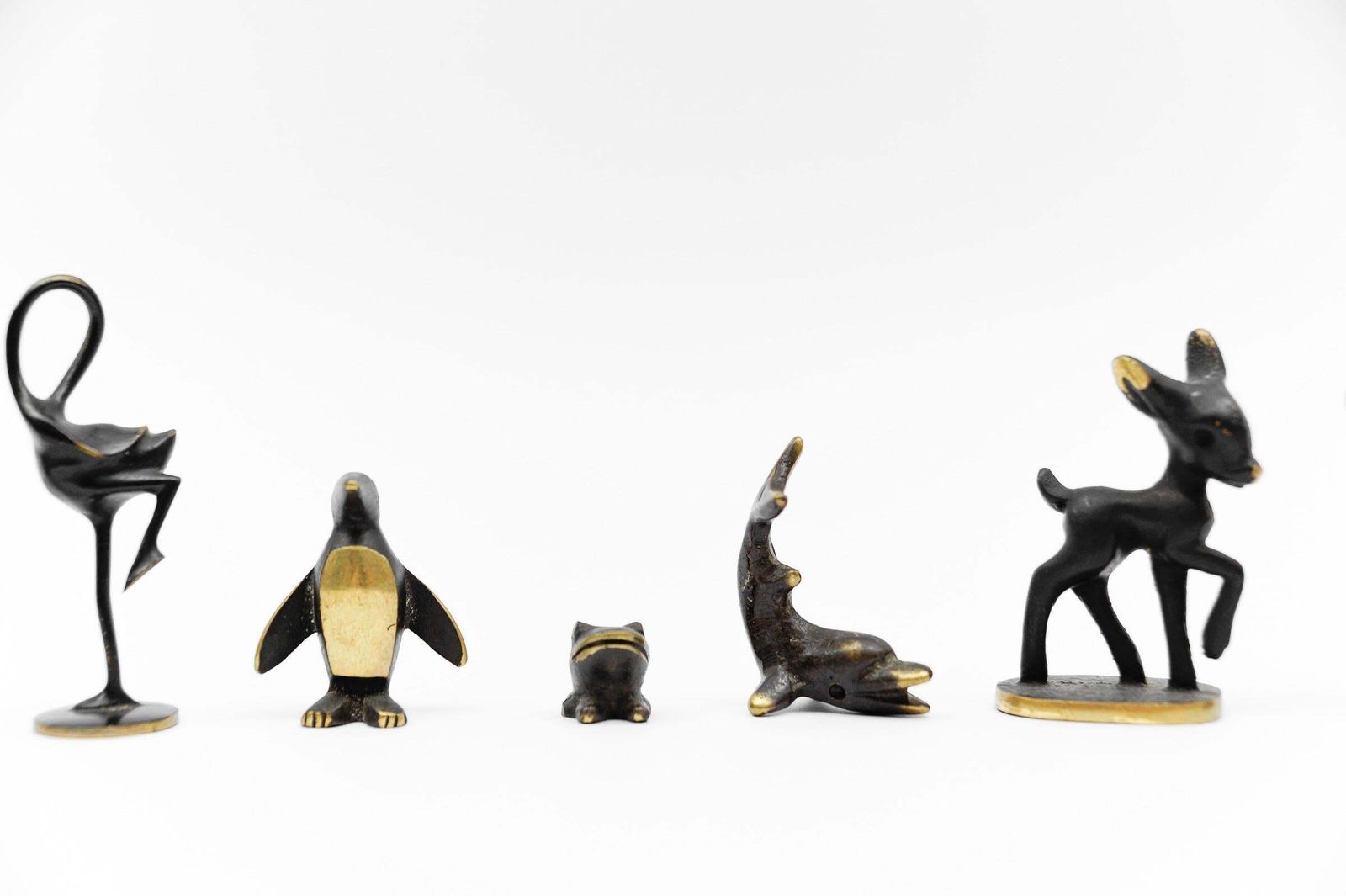 Set Of 7 Mid Century Modern Massive Brass Animals, Austria, 1960s photo 1274.0