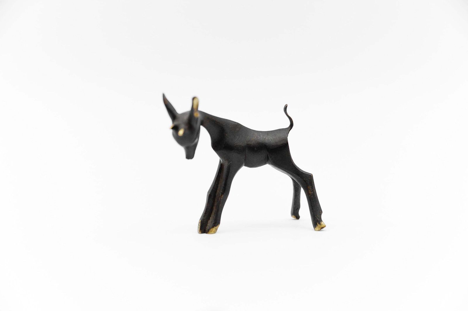 photo for sale Set Of 7 Mid Century Modern Massive Brass Animals, Austria, 1960s