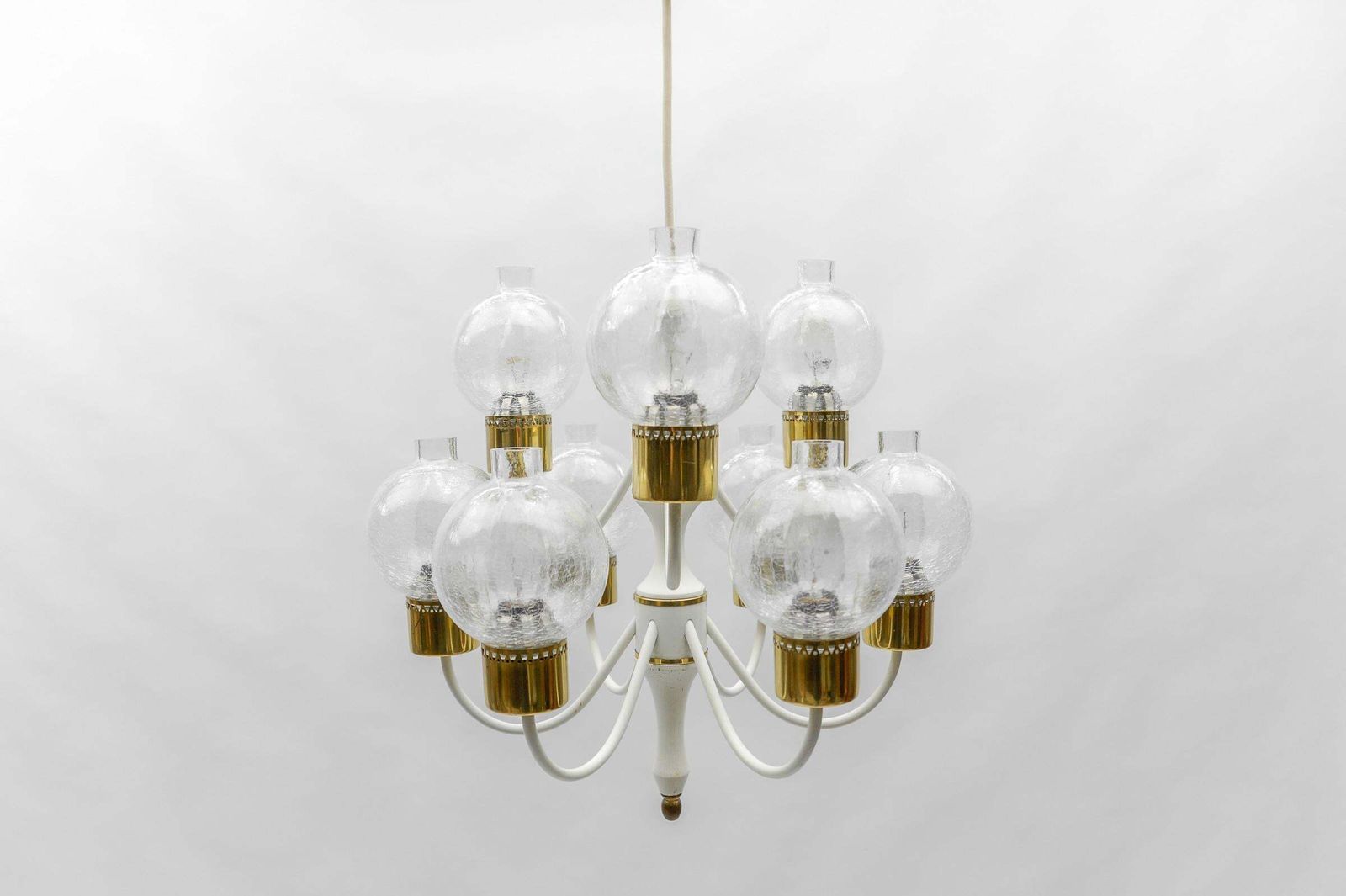 Nine Armed Tulipan Pendant Lamp Or Chandelier By Kaiser Mid Century Modern 1960 photo for sale