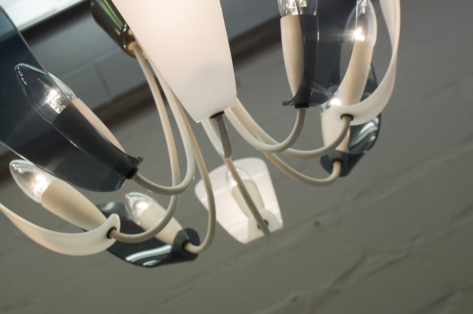 Plexiglass And Brass Sputnik Lamp In The Manner Of Arteluce, Italy, 1950s photo vintage