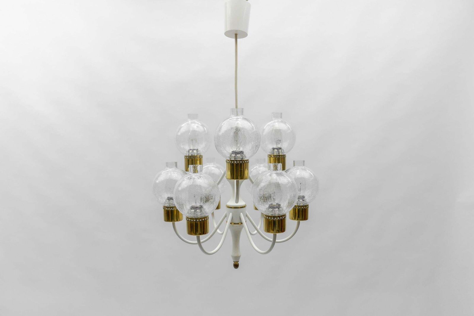 Lighting Nine Armed Tulipan Pendant Lamp Or Chandelier By Kaiser Mid Century Modern 1960 photo