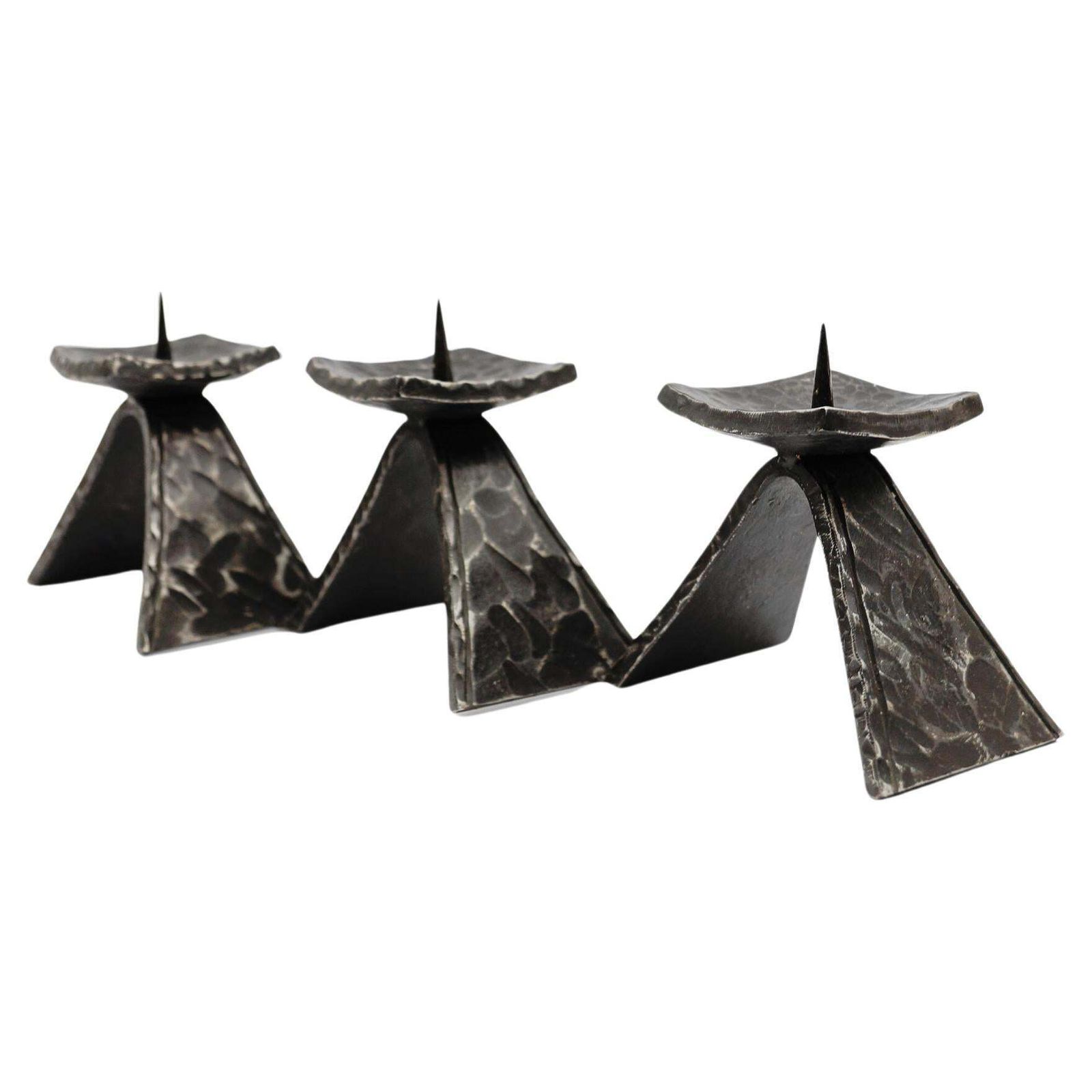 Wrought Handmade Artist Brutalist Candleholder, 1960s Austria