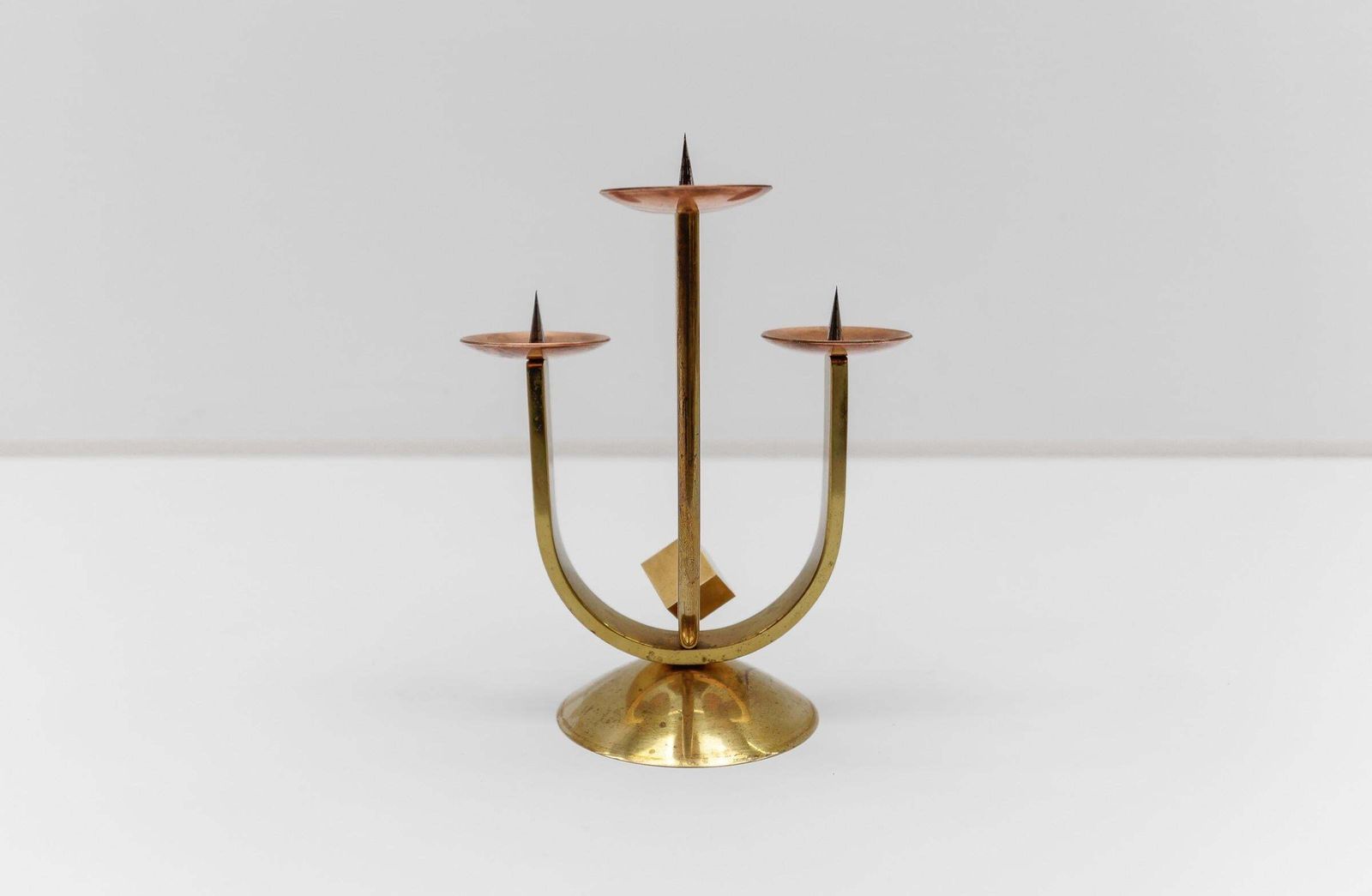 Artist Brutalist Candleholder Made In Brass And Copper, 1960s Austria photo Home Decor