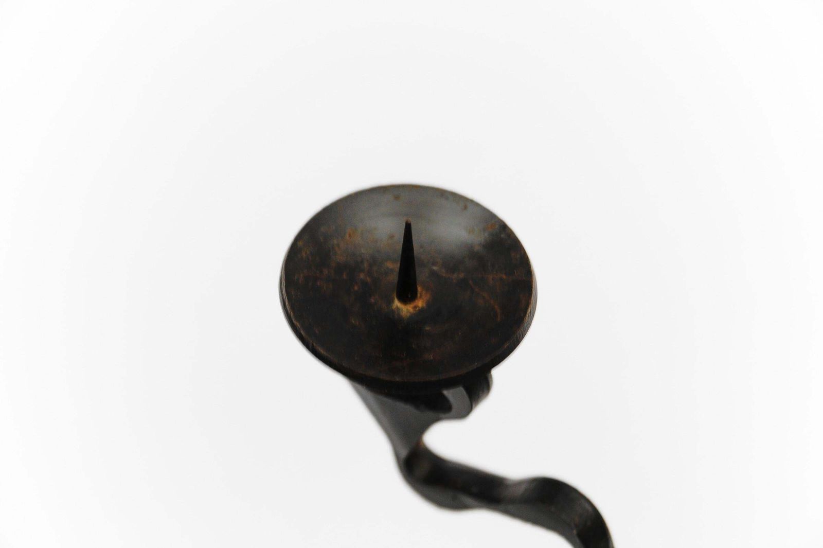 Hand Forged Iron Design Sculpture Candle Holder, 1960s photo vintage