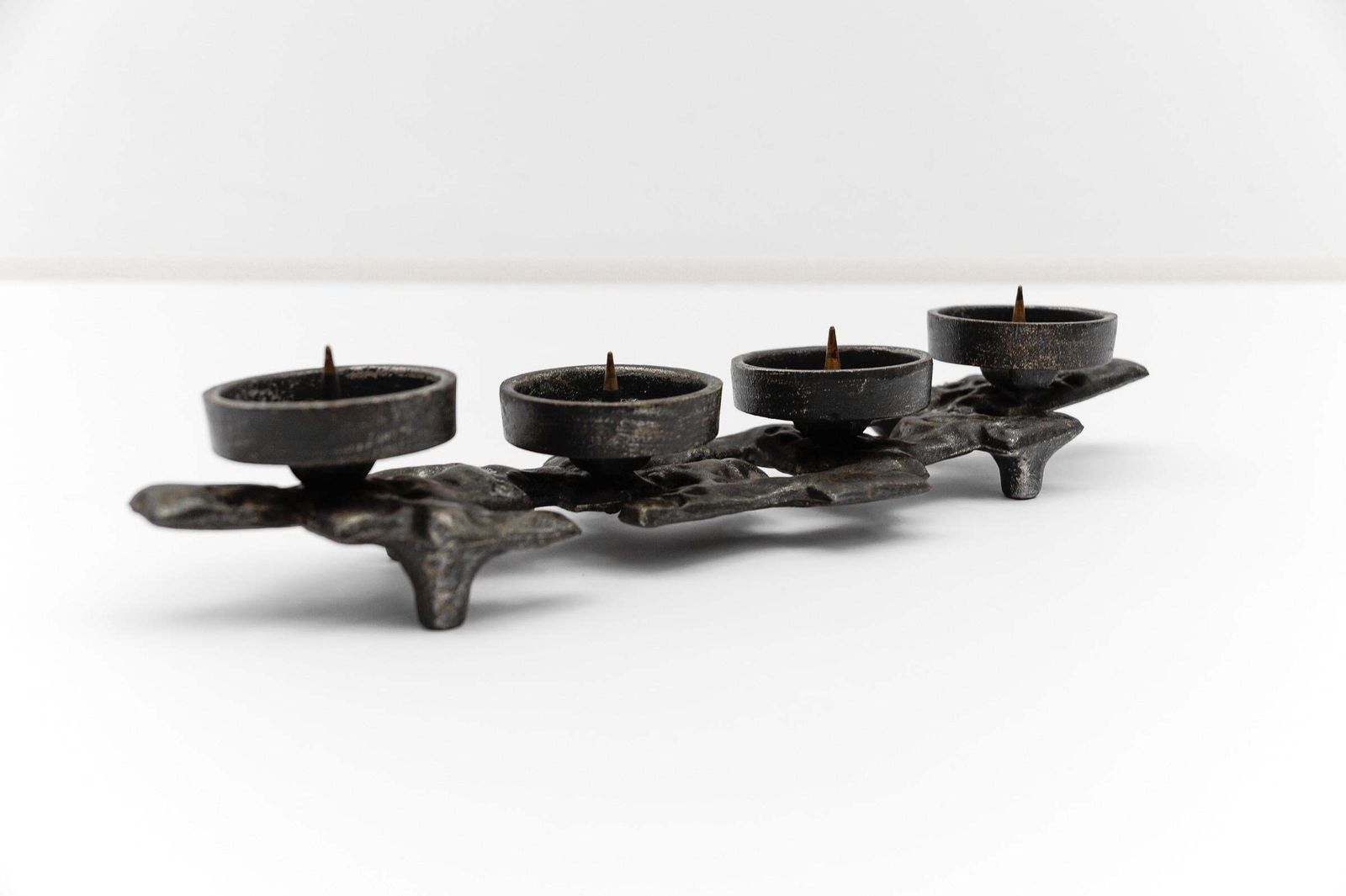 Pair Of Wrought Iron Artist Brutalist Candleholder, 1960s Austria photo Home Decor