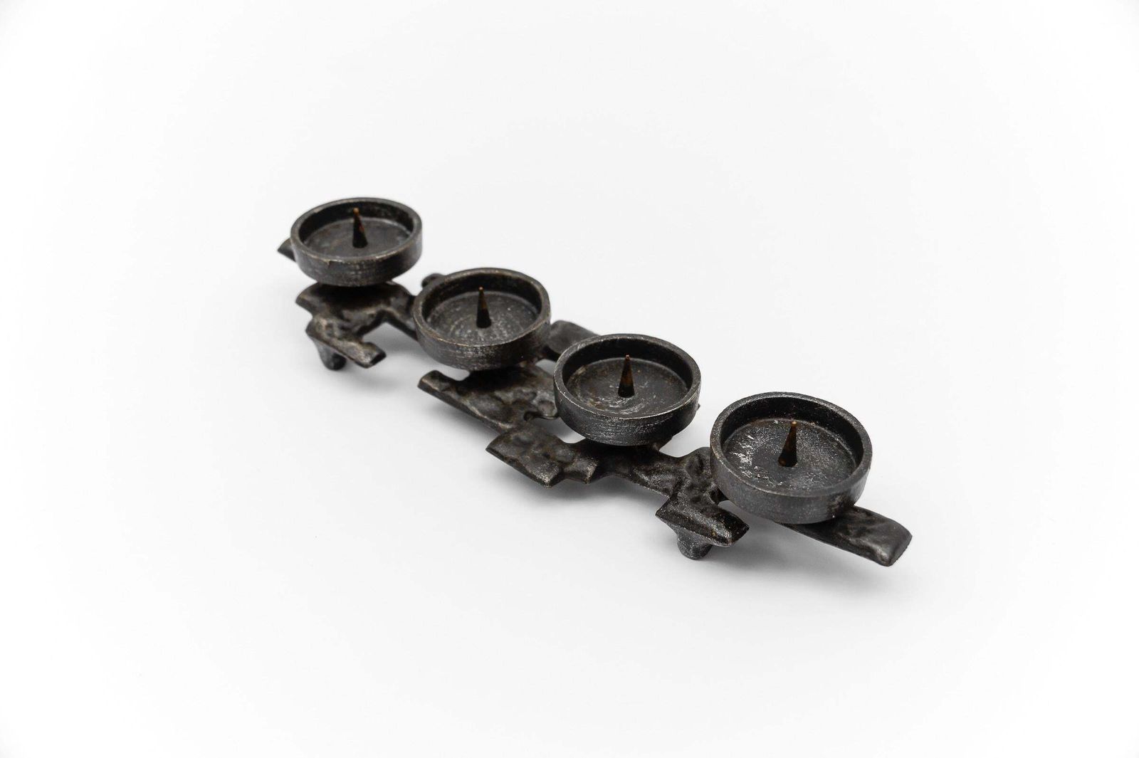 Pair Of Wrought Iron Artist Brutalist Candleholder, 1960s Austria photo vinterior