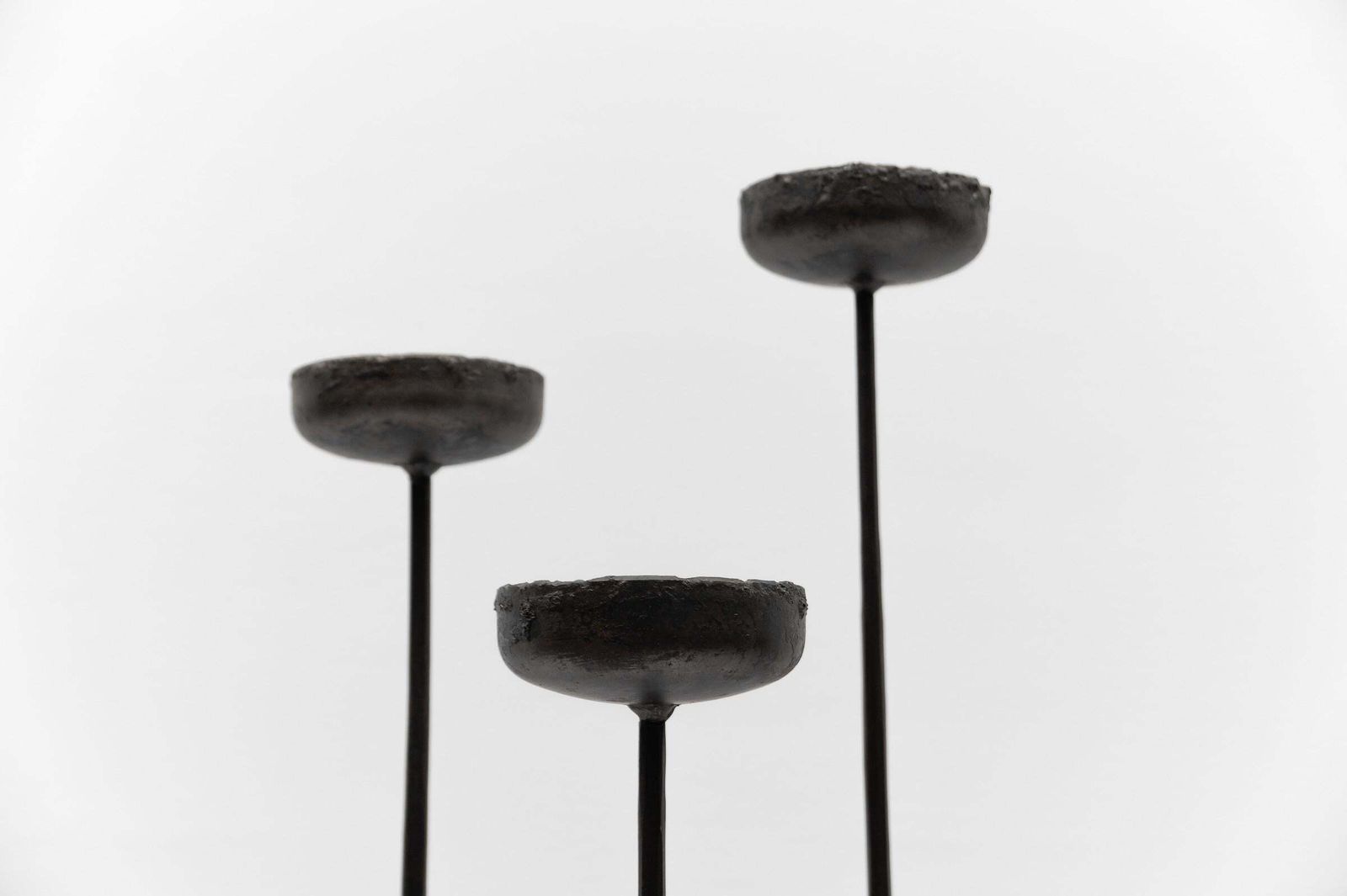 Large Floor Wrought Candle Holder By Manfred Bredohl Vulkanschmiede, 1970s photo buy