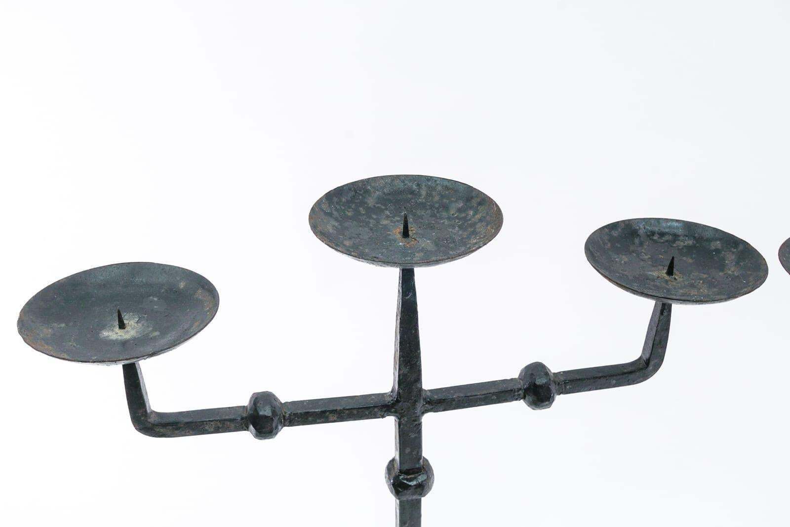 Pair Of Wrought Brutalist Candleholders, 1930s/40s, France photo vinterior