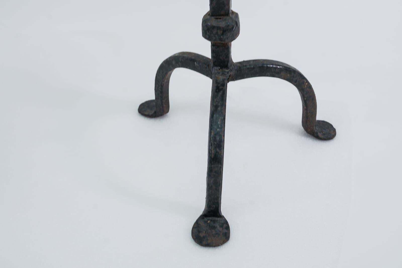 photo furniture Pair Of Wrought Brutalist Candleholders, 1930s/40s, France