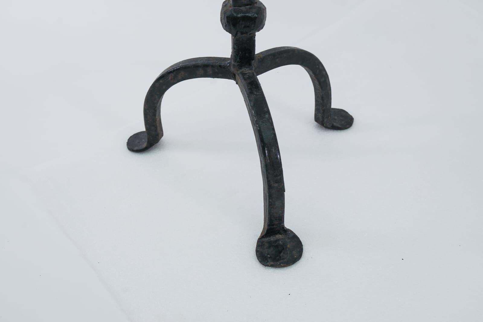 photo for sale Pair Of Wrought Brutalist Candleholders, 1930s/40s, France