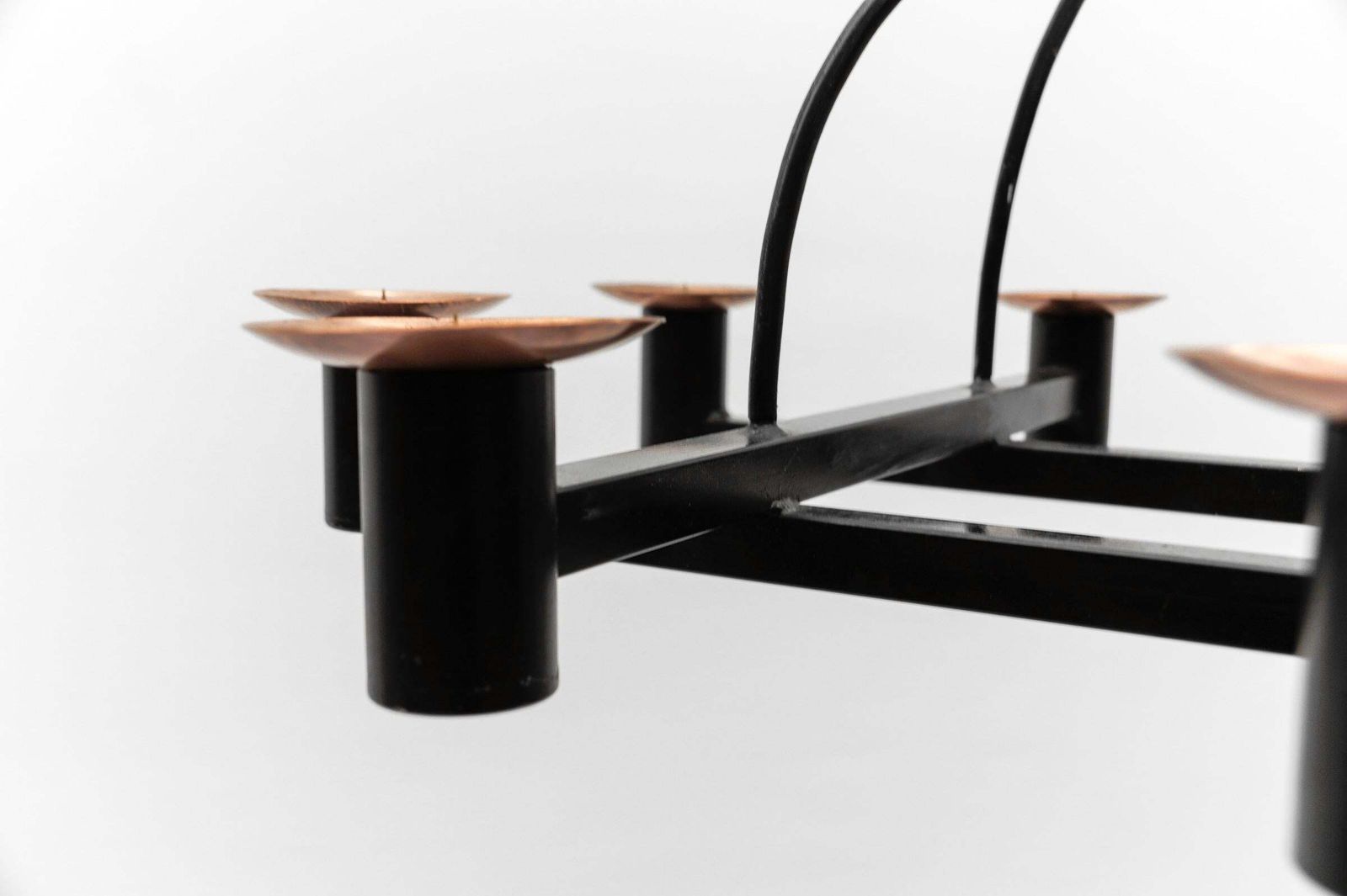 2421.0 Awesome Metal And Copper Ceiling Candle Holder, 1960s Mid Century Modern photo