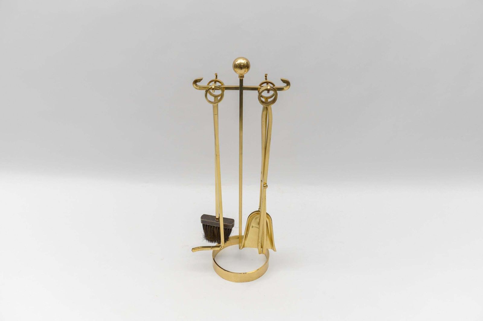 Set Of Elegant Four Arts & Crafts Fire Utensils On A Matching Stand photo for sale